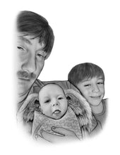 Load image into Gallery viewer, Black & White Portrait with Angel Wings