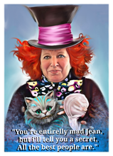 Load image into Gallery viewer, Color portrait - person drawn as mad hatter - colour portrait - drawings and portraits from your photos - drawking.com - DrawKing