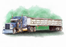 Load image into Gallery viewer, Color portrait with large object - Watercolour drawing on lorry - colour portrait - drawings and portraits from your photos - drawking.com - DrawKing