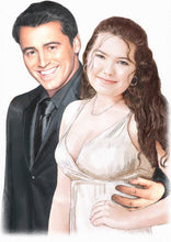 Load image into Gallery viewer, Colour with character - Woman drawn with Joey from friends - Color drawing -drawings and portraits from your photos - drawking.com - Drawking