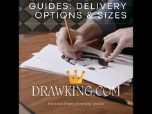 Load and play video in Gallery viewer, Color Portrait with a character (with a pattern background)